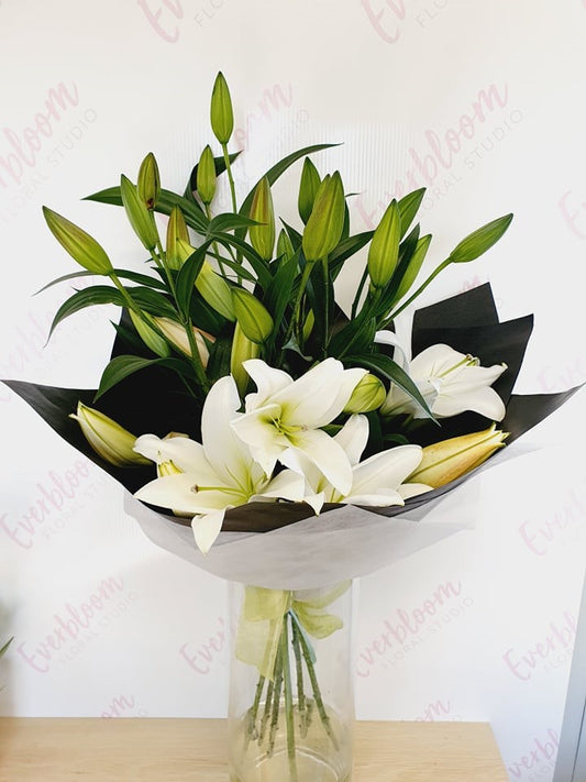 A big bouquet of beautiful lilies, fresh flowers from our mount maunganui florist shop delivered to your door. Everbloom floral studio is your local mount maunganui and papamoa florist. Same day flower delivery. Online florist