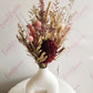 Dried flower arrangement in pink and natural tones in white vase. Great flower gift for any occasion. Everbloom floral studio, your local Tauranga florist