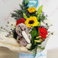 A happy bouquets of sunflowers, this bunch with bring happiness and a bit of sunshine to anyone's day. Send a bouquets of sunflowers today to that someone special in your life. Same day flower delivery from our everbloom floral studio in the sunny Mount Maunganui