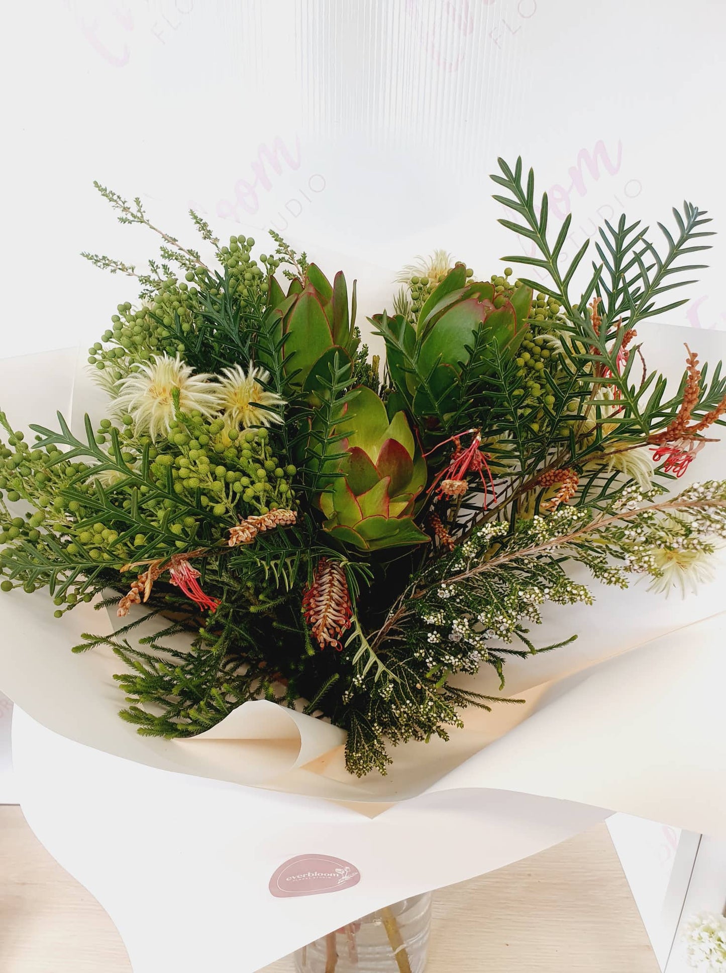 Looking for something different? How about a lush seasonal foliage bouquet. Long lasting with lots of different types of foliage and textures.  A bouquet with flowers, how cool and hip. Same day local delivery from our sunny boutique floral studio to Mount Maunganui, Papamoa, Tauranga and Te Puke.  Everbloom floral studio is your friendly local mount maunganui florist