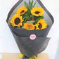 A happy bouquets of sunflowers, this bunch with bring happiness and a bit of sunshine to anyone's day. Send a bouquets of sunflowers today to that someone special in your life. Same day flower delivery from our everbloom floral studio in the sunny Mount Maunganui.